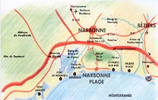 Karte Narbonne